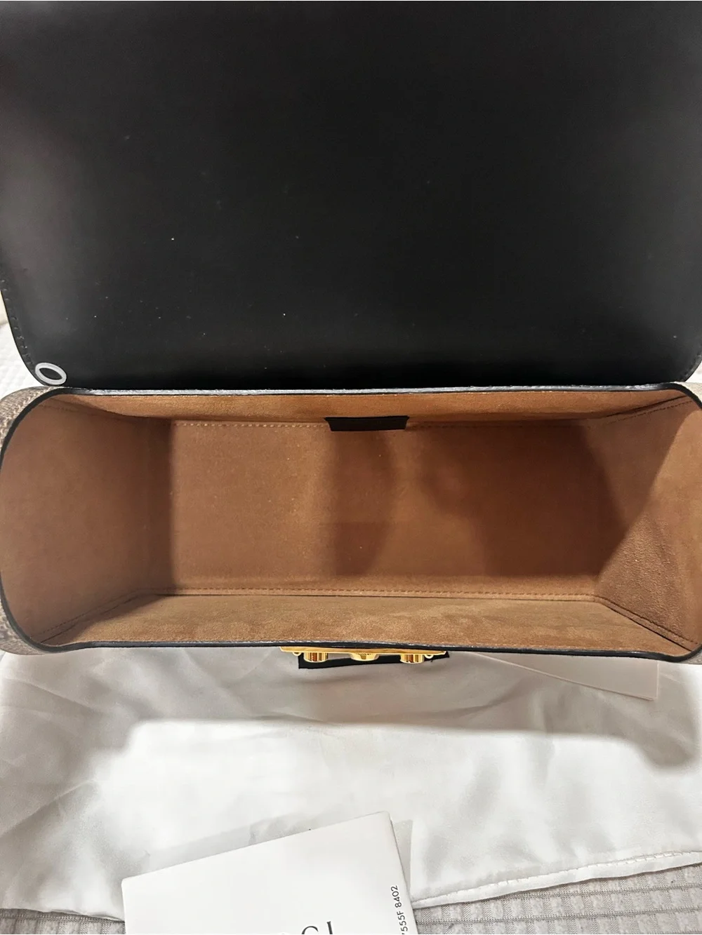 Authentic Gucci GG Monogram Supreme Padlock Small Satchel Bag